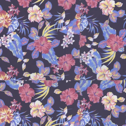 泳装蓝粉花印花 3